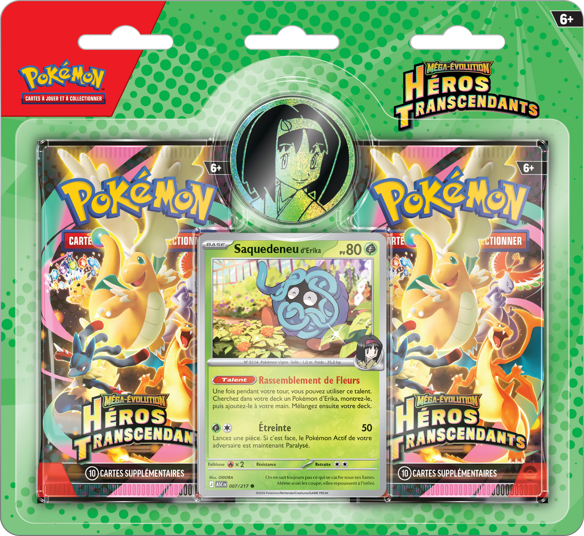 Duopack Saquedeneu d’Erika Pokémon « Héros Transcendants » — FR